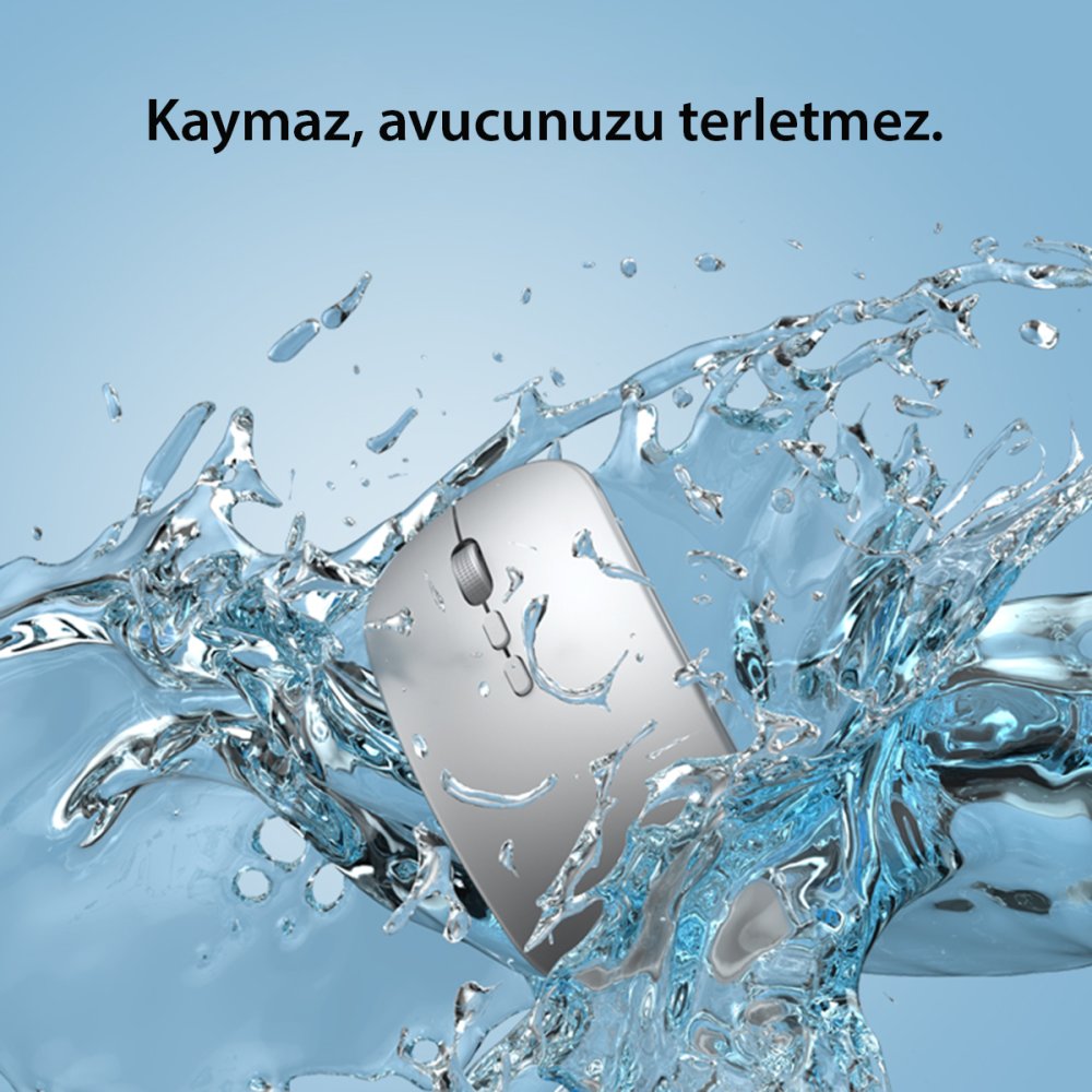 Yesido KB15 2.4G Ergonomik Kablosuz Mouse - Gümüş