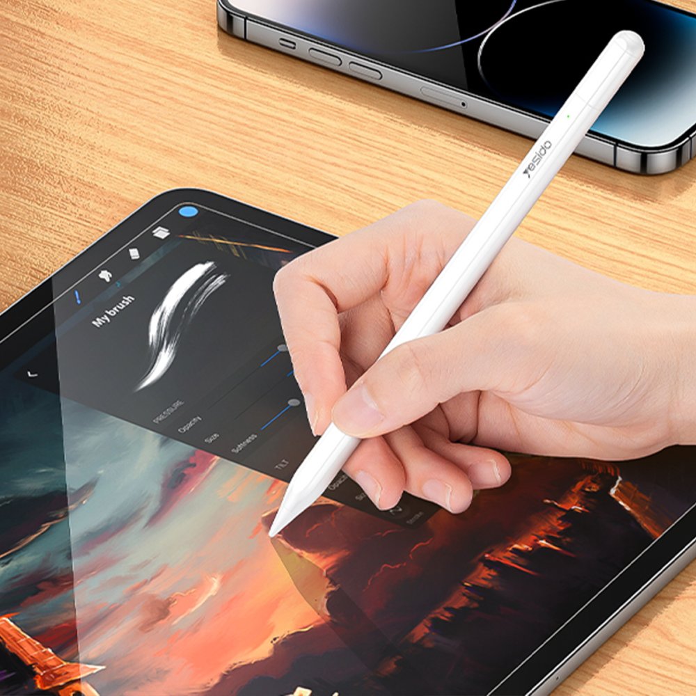Yesido ST16 BT Capasitive Type-C iPad Uyumlu Dokunmatik 3. Nesil Stylus Pen Kalem - Beyaz