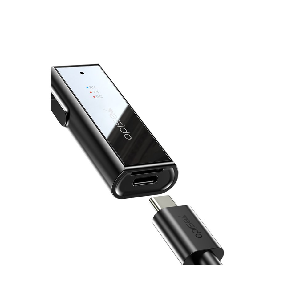 Yesido YAU41 3.5mm Aux Çıkışlı Mikrofonlu Bluetooth Araç Kiti - Siyah