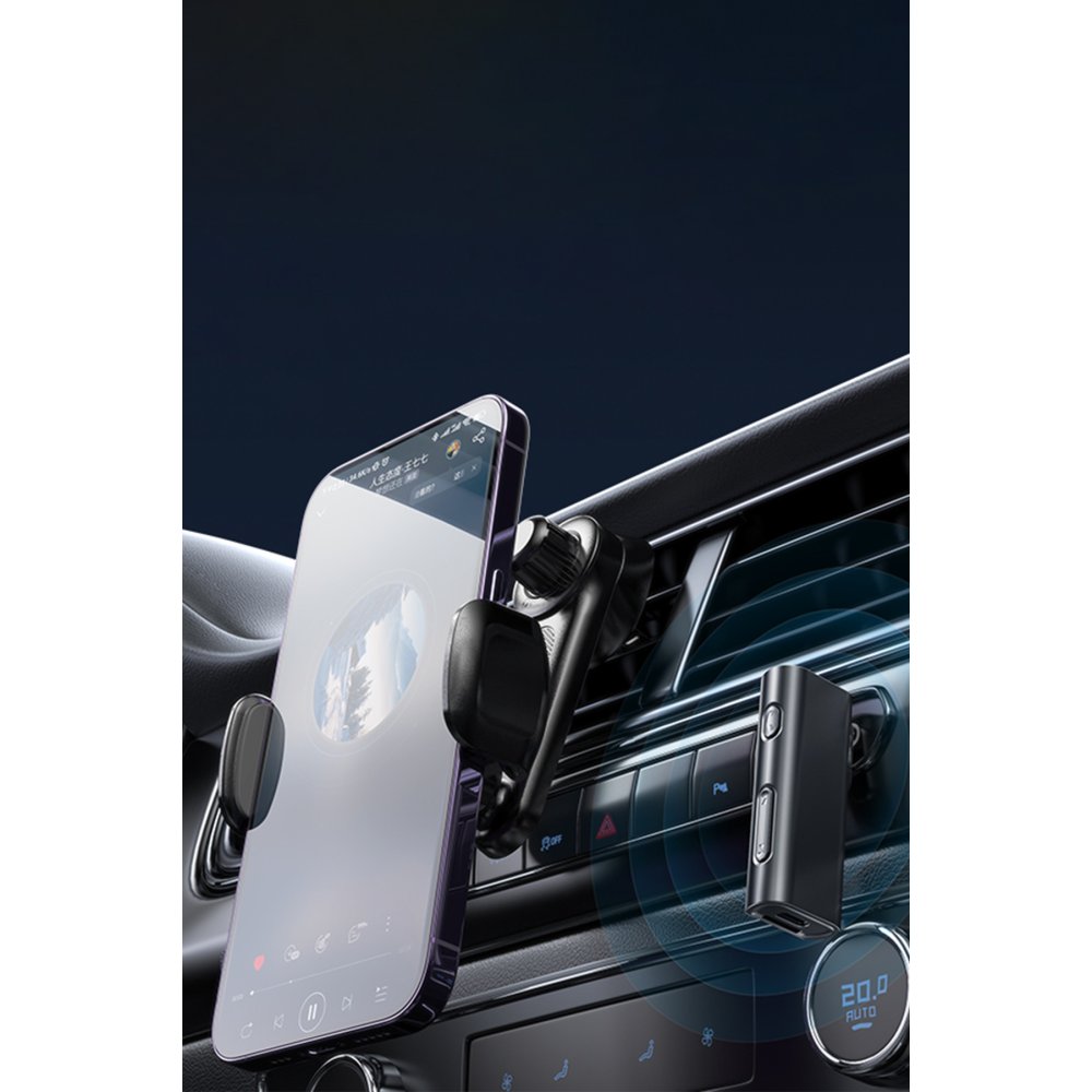 Yesido YAU41 3.5mm Aux Çıkışlı Mikrofonlu Bluetooth Araç Kiti - Siyah