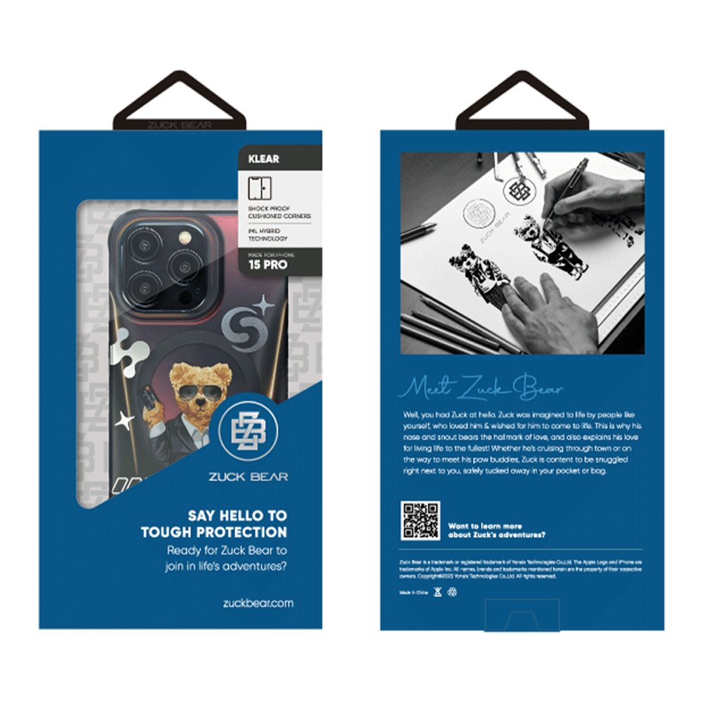 ZuckBear iPhone 15 Pro Berlin Boss Magsafe Kapak - Zwei Charm