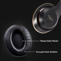 Earldom BH43 Katlanabilir Kafaüstü Bluetooth Kulaklık - Siyah