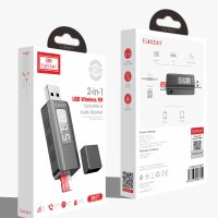 Earldom BR17 BT 5.3 SD Kart ve Aux Çıkışlı Arama Destekli Dijital Ekranlı 2in1 USB FM Transmitter - Siyah