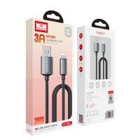 Earldom EC-200L 2M 3A USB to Lightning Hızlı Şarj Kablosu - Siyah