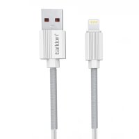 Earldom EC-137L 1M 3A Kırılmaya Dayanıklı Lightning Hızlı Şarj Kablosu - Beyaz
