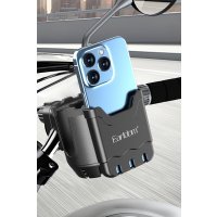 Earldom EH293 Motosiklet İçin Ayarlanabilir 2in1 Telefon ve Şişe Tutucu - Siyah