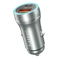 Earldom ES-CC29L 1 Adet 30W Type-C / 1 Adet 18W USB 3.0 Çıkışlı Ekstra Type-C to Lightning Kablolu PD Hızlı Araç Şarj - Gri