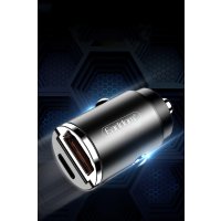 Earldom ES-CC3 1 Adet 18W USB 3.0 / 1 Adet 20W Type-C Çıkışlı PD Hızlı Araç Şarj - Siyah