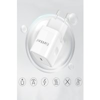 Earldom EU30i 20W Type-C Çıkışlı ve Type-C to Lightning Kablolu PD Hızlı Şarj Cihazı - Beyaz