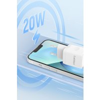 Earldom EU30i 20W Type-C Çıkışlı ve Type-C to Lightning Kablolu PD Hızlı Şarj Cihazı - Beyaz