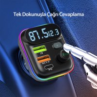 Earldom M80 Bluetooth USB3.0 ve Type C PD Hızlı Şarj FM Transmitter - Siyah