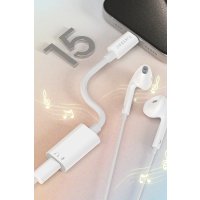 Earldom OT101 iPhone 15 Serisi ile Uyumlu Type-C to Lightning Dönüştürücü - Beyaz
