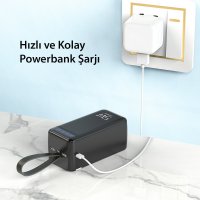 Earldom PB58 50.000 mAh PD Hızlı Şarj Dijital Göstergeli Powerbank - Siyah