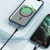 Earldom PD23 5.000 mAh 20W Kablosuz Şarjlı PD Hızlı Şarj Mini Powerbank - Mor