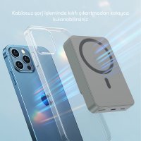 Earldom PD24 10.000 mAh 20W Kablosuz Şarjlı PD Hızlı Şarj Mini Powerbank - Yeşil