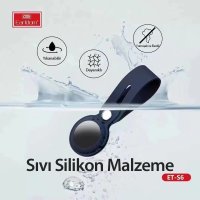 Earldom S6 Kopçalı Silikon Airtag Kılıfı - Siyah