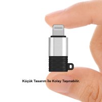 Earldom TC12 Tak Çalıştır Type-C to Lightning Dönüştürücü - Gümüş