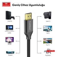 Earldom W26 5m 4K Altın Uçlu Hasır HDMI Kablo - Siyah