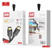 Earldom W26 5m 4K Altın Uçlu Hasır HDMI Kablo - Siyah