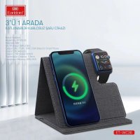 Earldom WC36 3in1 15W Magsafe Masaüstü Kablosuz Şarj Standı - Siyah
