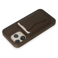 HDD iPhone 14 Pro Max Kılıf HD Deri Luxury Magnet Kartvizitli Kapak - Gri