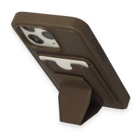 HDD iPhone 14 Pro Max Kılıf HD Deri Luxury Magnet Kartvizitli Kapak - Gri