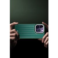 HDD iPhone 15 Kılıf HBC-190 Kolaj Kapak - Koyu Yeşil