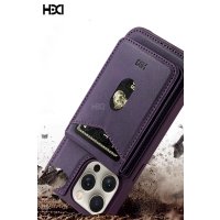 HDD iPhone 15 Pro Max HBC-246 Ottawa Magnet Kartvizitli Standlı Kapak - Siyah