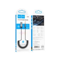 Hoco E78 Tak Çalıştır BT Alıcılı 3.5mm Esnek Aux Kablo - Gri