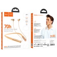 Hoco ES71 Platinum BT 5.3  Boyun Askı Özellikli Kablosuz Bluetooth Kulaklık - Turuncu