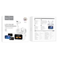 Hoco EW72 BT 5.4 Aktif Gürültü Engelleyici Özellikli Dijital Dokunmatik Ekranlı Airpods Bluetooth Kulaklık - Beyaz