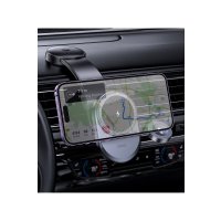 Hoco HW28 Excelso Yapışkanlı 15W Kablosuz Şarj ve 2.5W Kablosuz Saat Şarj Destekli Magsafe Araç Tutucu - Siyah