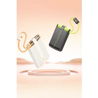 Hoco J127 Dijital Göstergeli Dual Kablolu 20W 10.000 mAh PD Mini Powerbank - Siyah