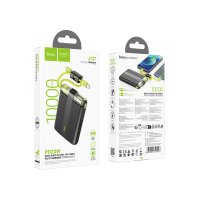 Hoco J127 Dijital Göstergeli Dual Kablolu 20W 10.000 mAh PD Mini Powerbank - Siyah