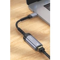 Hoco UA26 Tak Çalıştır Type-C to RJ45 1000 Mbps Ethernet Dönüştürücü - Gri