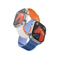 Hoco Watch 44mm AS102 Silikon Kordon - Koyu Mavi-Açık Mavi