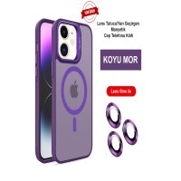 Joko iPhone 12 Flet Lens Magsafe Kapak - Derin Mor