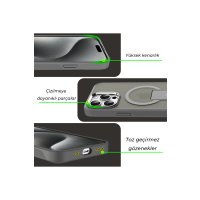 Newface iPhone 12 Tork Magsafe Standlı Kapak - Titan Gri