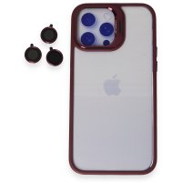 Joko iPhone 13 Pro Max Kılıf Roblox Lens Standlı Kapak - Bordo