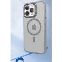 Joko iPhone 15 Plus Flet Lens Magsafe Kapak - Gri