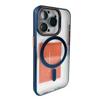 Joko iPhone 15 Pro Crown Lens Standlı Magsafe Kapak - Lacivert