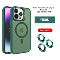 Joko iPhone 15 Pro Kılıf Flet Lens Magsafe Kapak - Koyu Yeşil