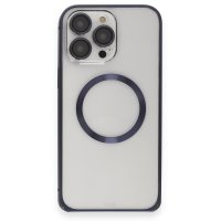 Joko iPhone 15 Pro Kılıf Metal Bumper Magneticsafe Kapak - Lacivert