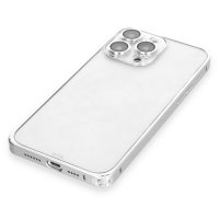 Joko iPhone 15 Pro Metal Bumper Mat Kapak - Gümüş