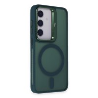 Joko Samsung Galaxy S24 Plus Flet Lens Magsafe Kapak - Koyu Yeşil