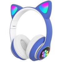 Karler STN-28 Kablosuz Kedi Kulaklık - Mavi