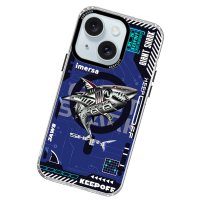 Keep Off iPhone 15 DNA Magsafe Kapak - Men Eating Shark