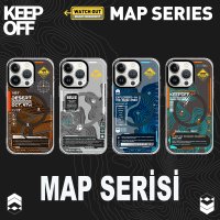 Keep Off iPhone 15 Pro Map Magsafe Kapak - Desert
