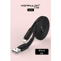 Konfulon DC02 Süper Hızlı Lightning Kablo iphone Uyumlu 1M 2.4A - Siyah