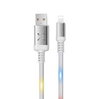 Konfulon DC10 Ses Duyarlı Işıklı Lightning Kablo iphone Uyumlu 1M 2A - Beyaz